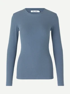 Alexa Long Sleeve Tee - China Blue