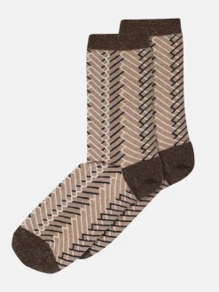 Alice Glitter Socks - Brown Sienna