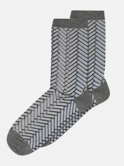 Alice Glitter Socks - Stone Blue