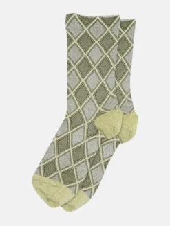 Alicia Glitter Socks - Cedar