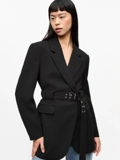 Black Bonded Crepe Blazer