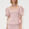 Blouson Sleeve Top - Wallpaper Stripes