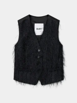Christa Frayed Jacquard RD - Black