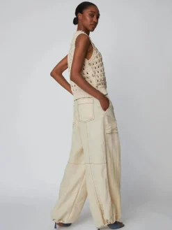 Cotton Stitch Vest - Creme
