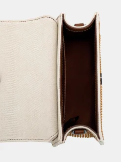 Crane Embellished Denim - Pale Flax
