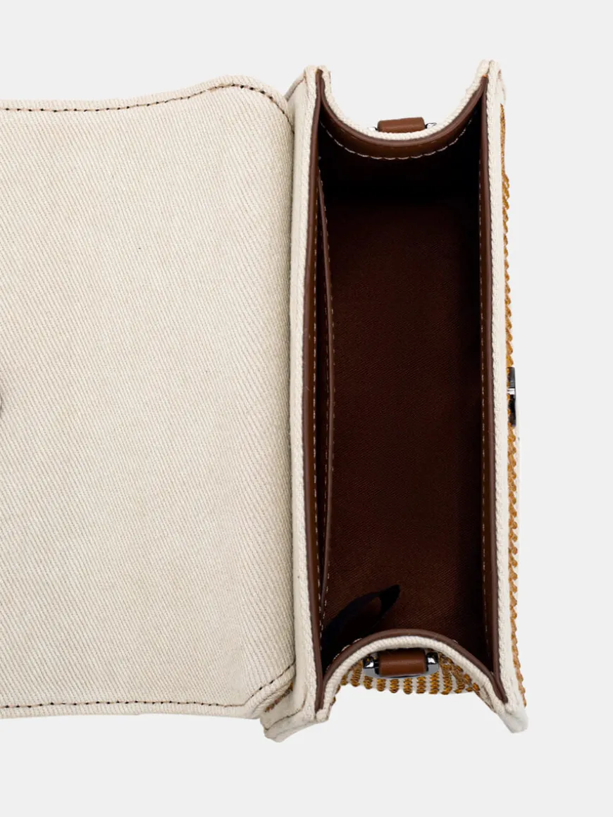 Crane Embellished Denim - Pale Flax