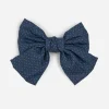 Denim Bow Hairclip - Dots