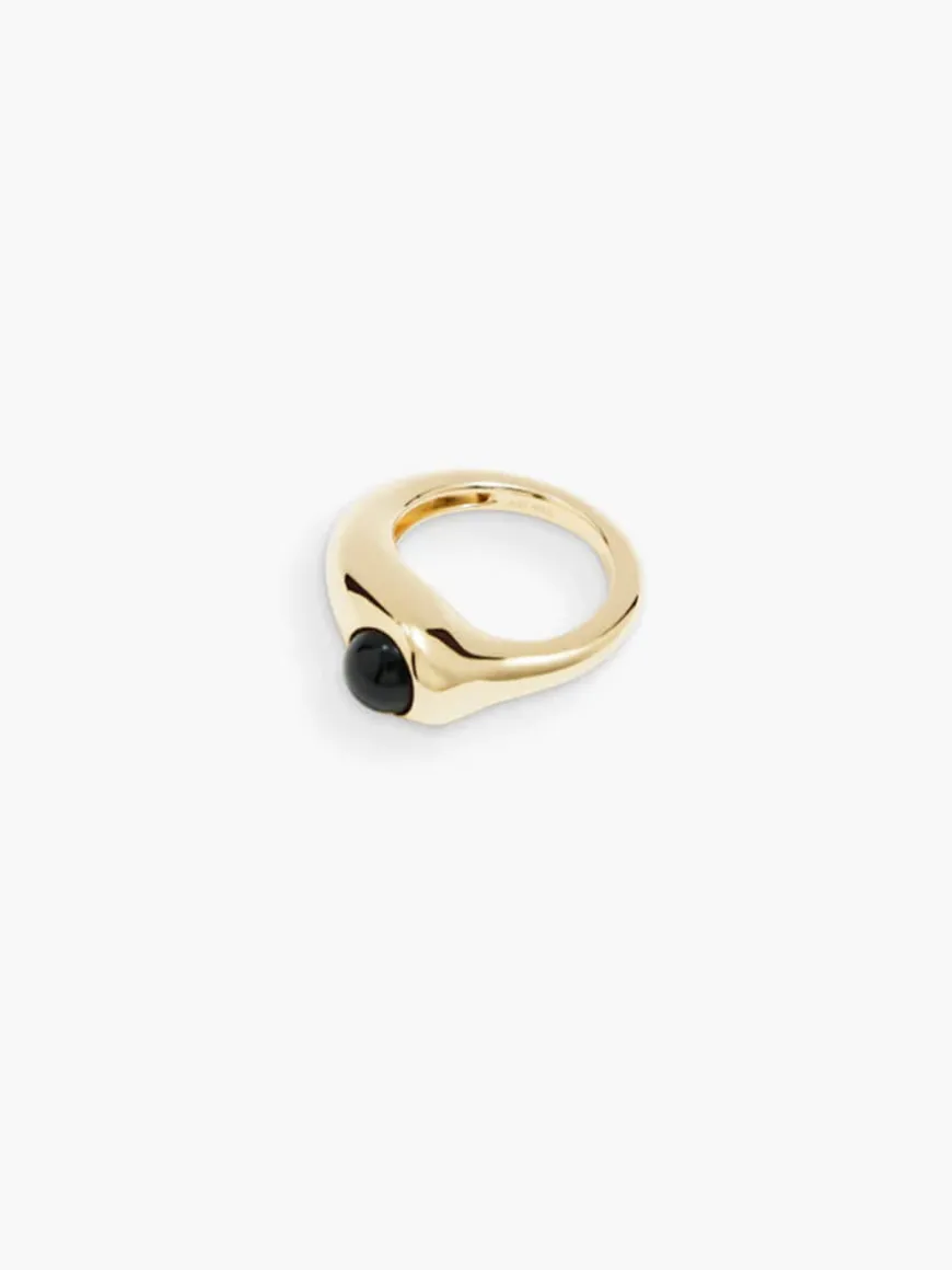Dualism Black Onyx Ring - Gold