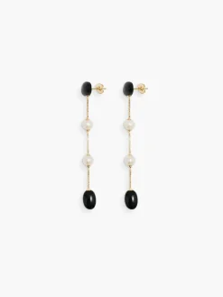 Dualism Long Earrings - Gold