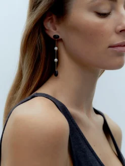 Dualism Long Earrings - Gold