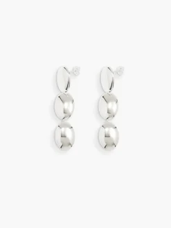 Dualism Oval Earrings - Silver