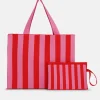 Florence Striped Set Bags - Red/Pink