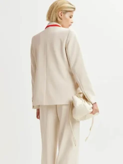 Hair Blazer - Off White/Red
