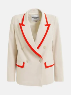 Hair Blazer - Off White/Red