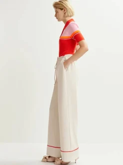 Hand Pants - Off White/Red