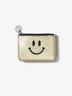 Happy Leather Purse - Gold
