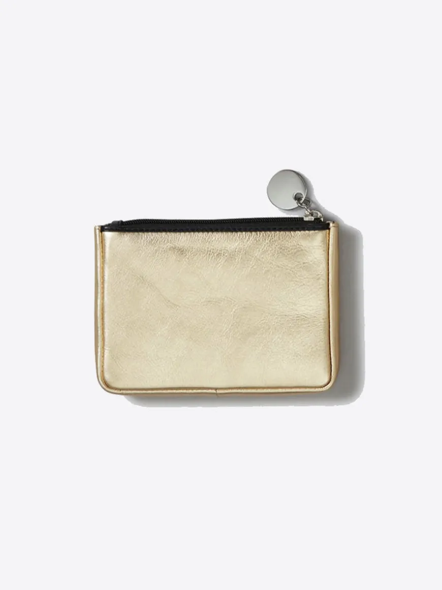 Happy Leather Purse - Gold