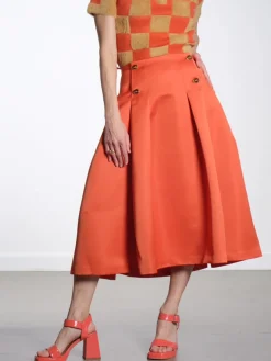 High Volume Midi Skirt - Mecca Orange