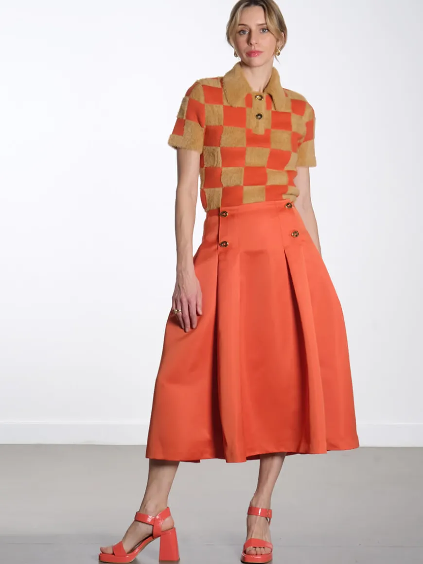 High Volume Midi Skirt - Mecca Orange