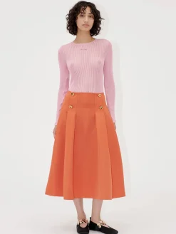 High Volume Midi Skirt - Mecca Orange