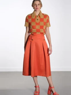 High Volume Midi Skirt - Mecca Orange