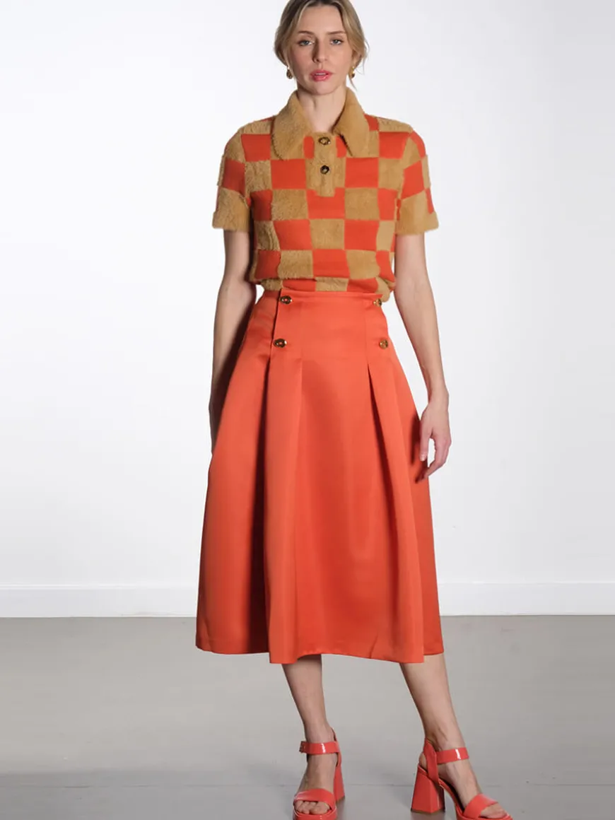 High Volume Midi Skirt - Mecca Orange