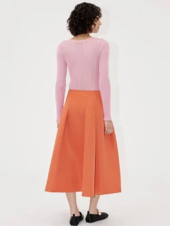 High Volume Midi Skirt - Mecca Orange