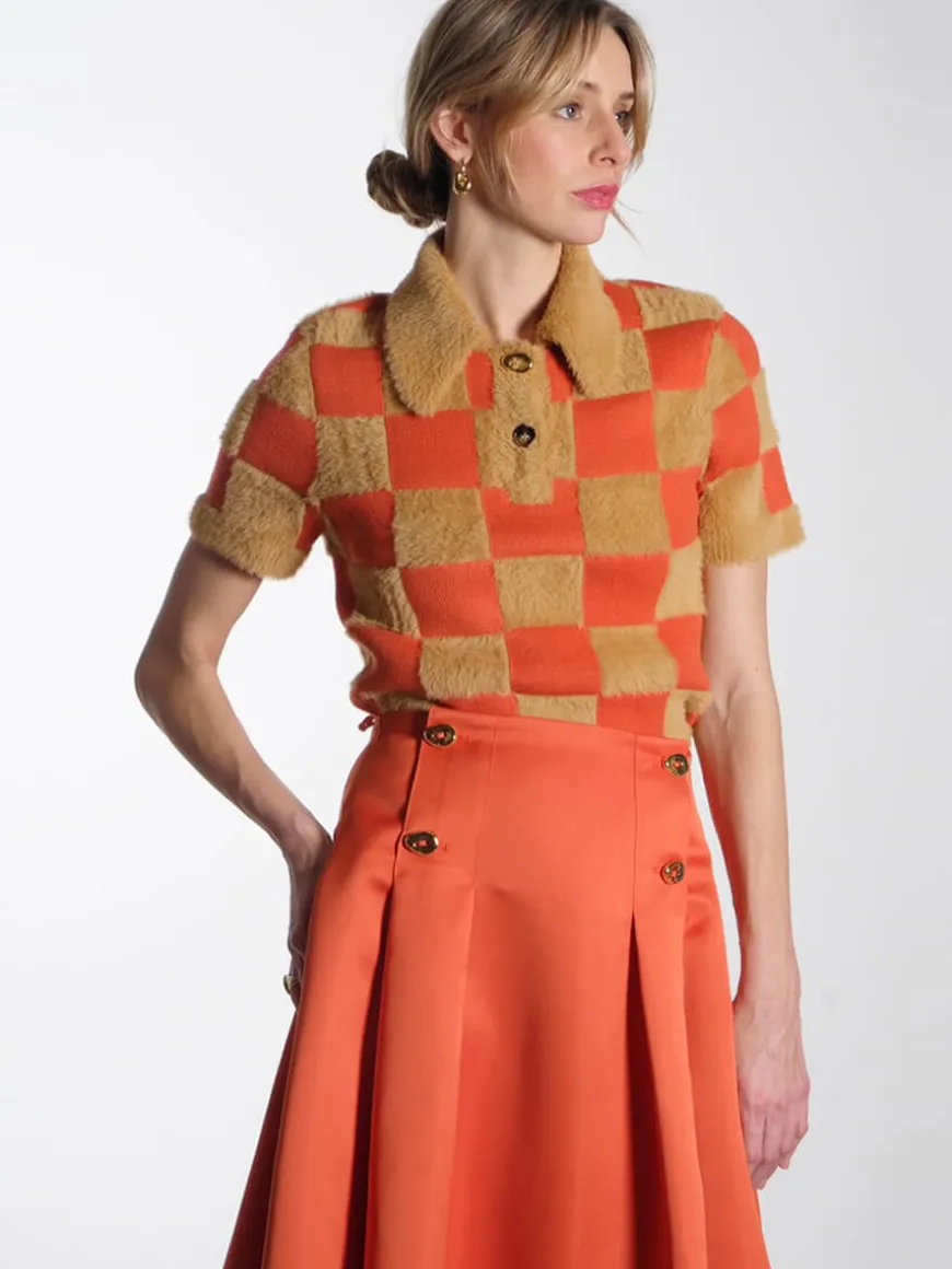High Volume Midi Skirt - Mecca Orange