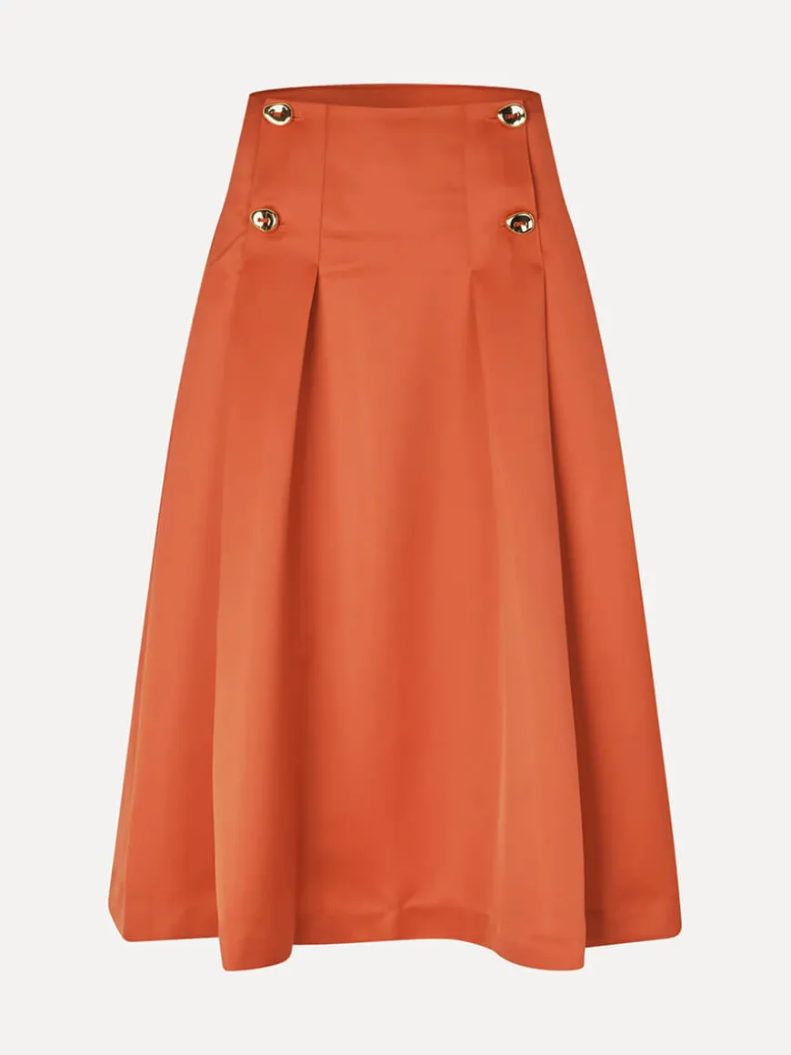 High Volume Midi Skirt - Mecca Orange