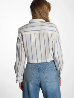Issa - Striped Cotton cropped shirt