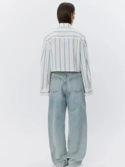 Issa - Striped Cotton cropped shirt