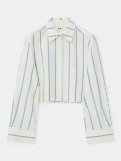 Issa - Striped Cotton cropped shirt