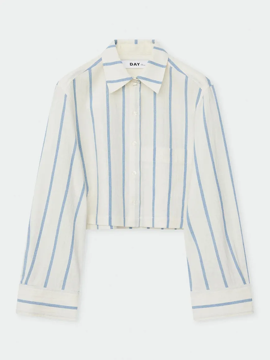 Issa - Striped Cotton cropped shirt