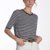 Kristin T-Shirt - Navy & Off White