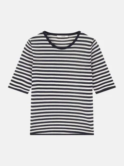 Kristin T-Shirt - Navy & Off White