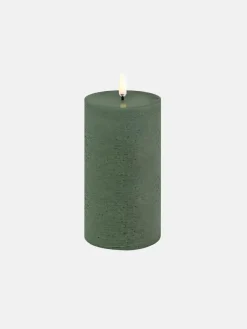 LED Pillar Candle 7.8x15 - Olive Green