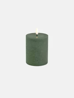 LED Pillar Candle 7.8x10 - Olive Green