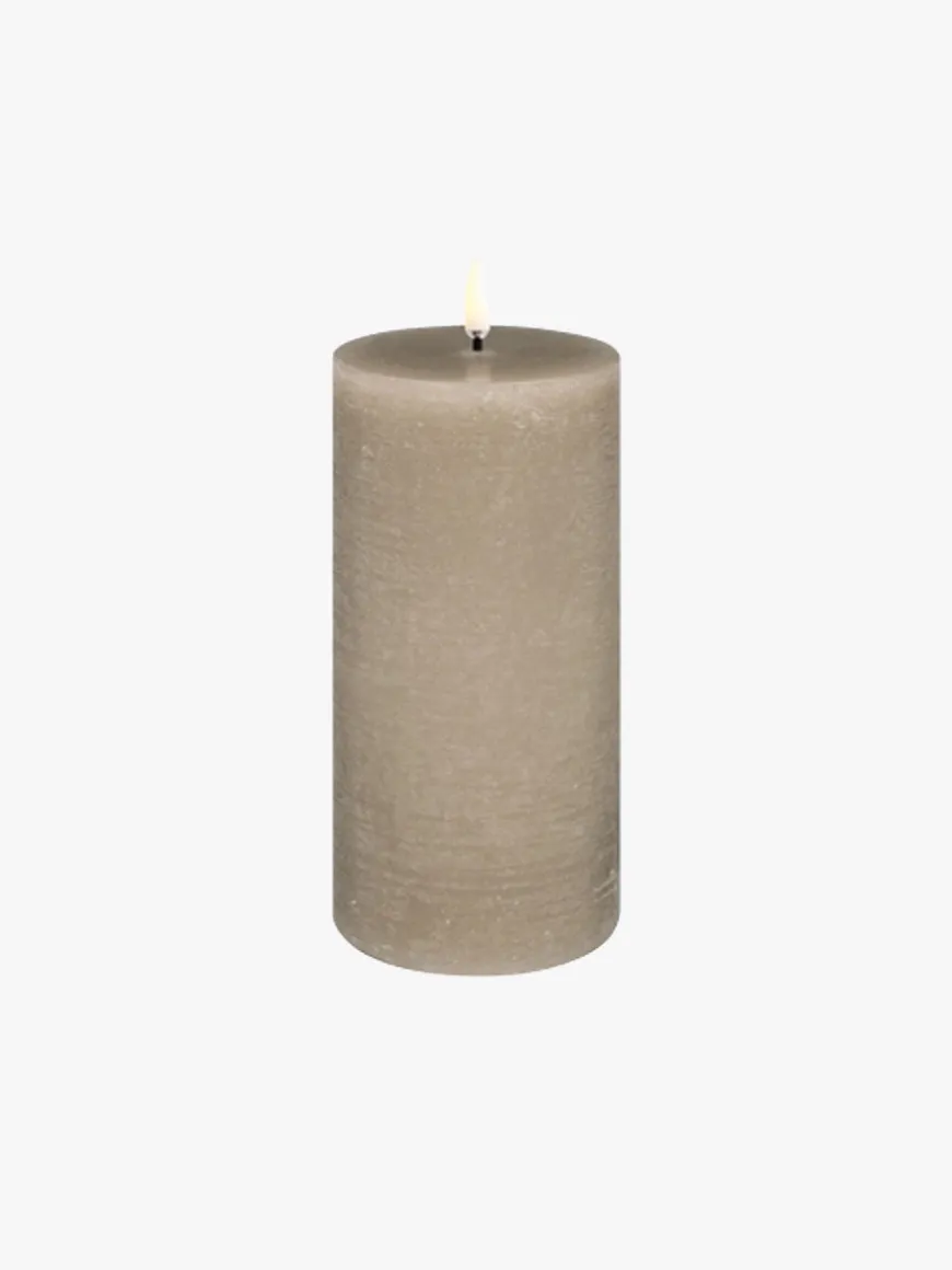LED Pillar Candle 7.8x15 - Sandstone