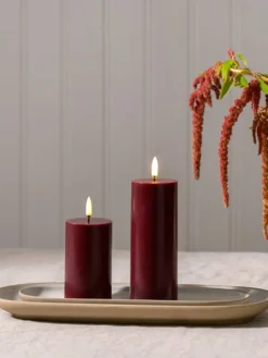 LED Pillar Candle 5.8x10 - Wine Red