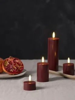 LED Pillar Candle 5.8x15.2 - Wine Red