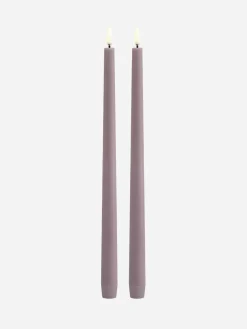 LED Slim Taper Candle Twin Pack 2.3x32 - Light Lavender