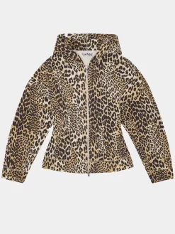 Leopard Heavy Fleece Zip Hoodie