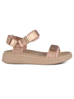 Line Metallic Sandals - Rose