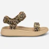 Line Suede Sandals - Leopard