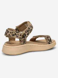 Line Suede Sandals - Leopard