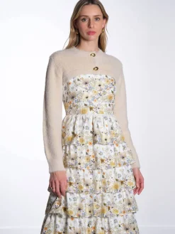 Long Sleeve Bolero Sweater - Cream