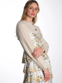 Long Sleeve Bolero Sweater - Cream