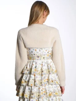 Long Sleeve Bolero Sweater - Cream
