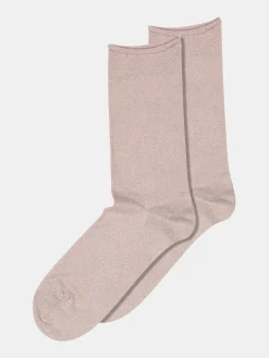 Lucinda Glitter Socks - Silver Pink
