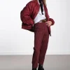 Mary Oversized Bomber Jacket - Cabernet